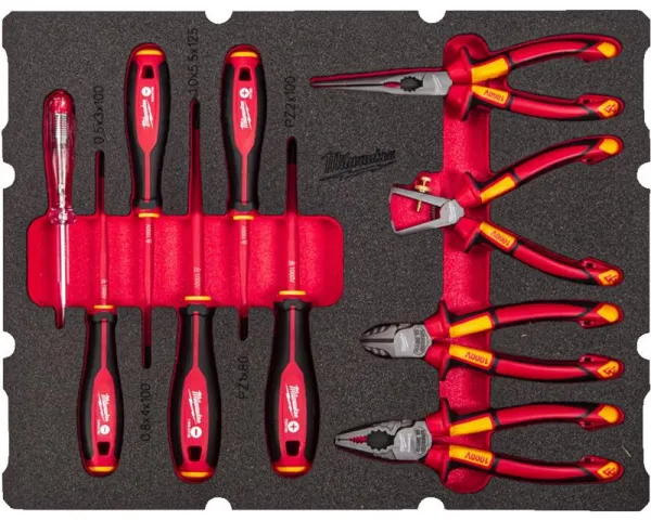 Milwaukee Elektrikersæt skum 10 dele